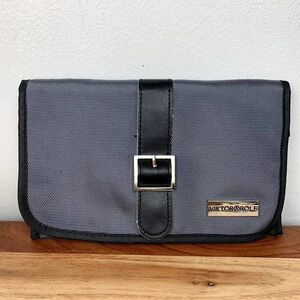 Viktor & Rolf Cosmetics Bag Small Zip Pouch Grey Black Buckle Makeup Travel Case